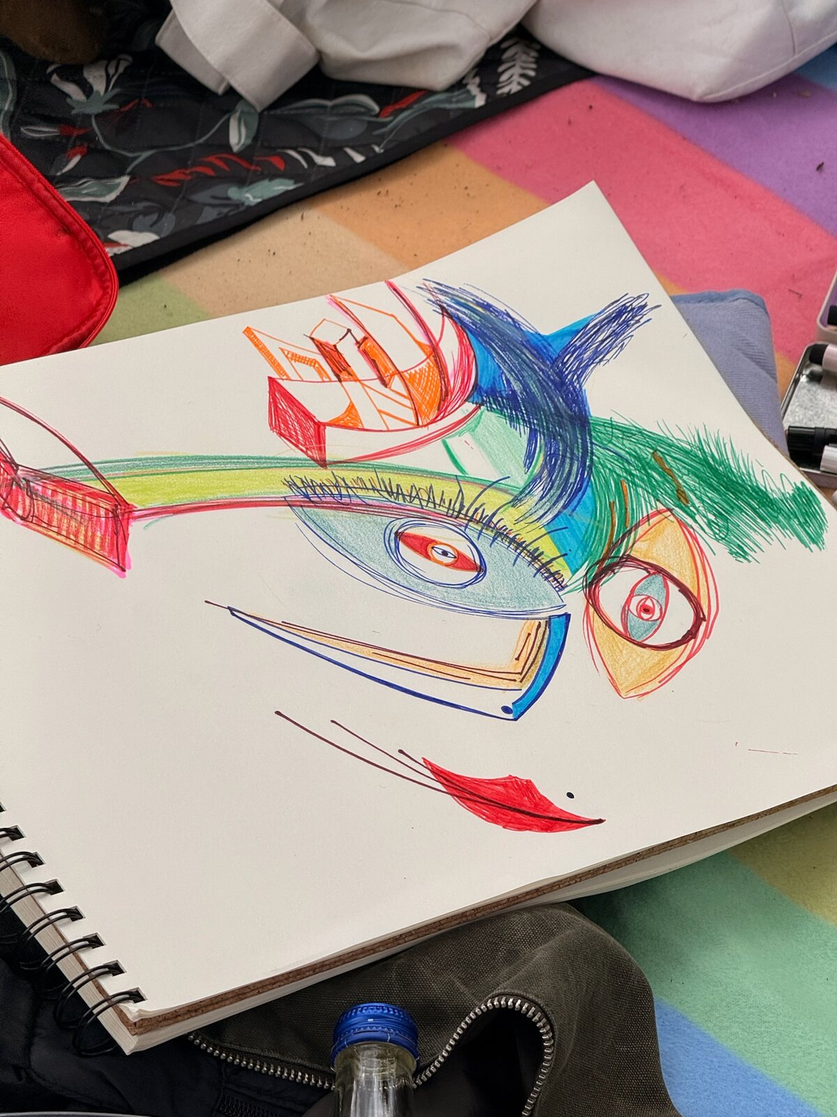 Color drawing made during a collective art session
